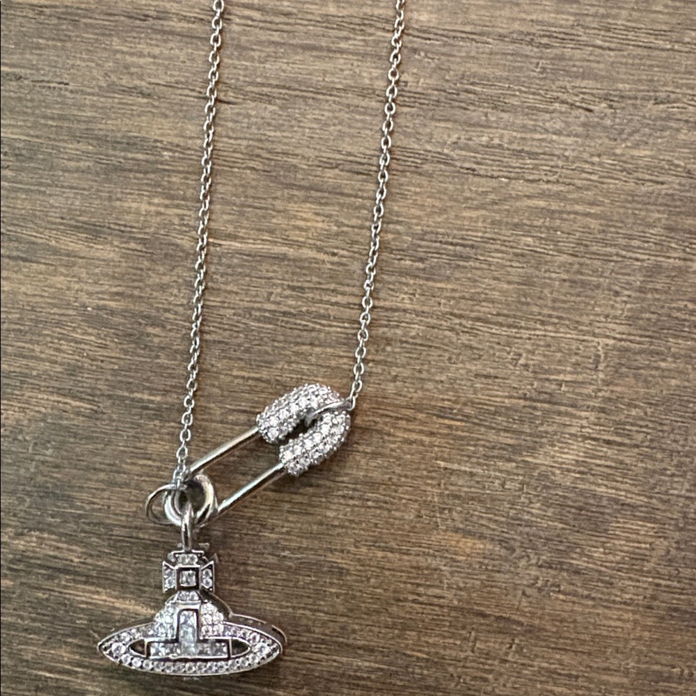 Vivienne Westwood Orb Safety Pin necklace